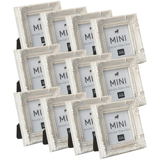 12 Pack: White Leaf Corner Accents Mini Frame by Studio D&#xE9;cor&#xAE;